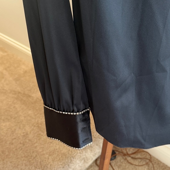 Veronica Beard Kylar Rhinestone Button-Down Silk Top Blouse - Picture 13 of 16